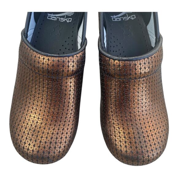 Dansko Professional Clogs EU 35 US 5 Copper Woven Metallic Nurse Comfort Slip On - Picture 5 of 16